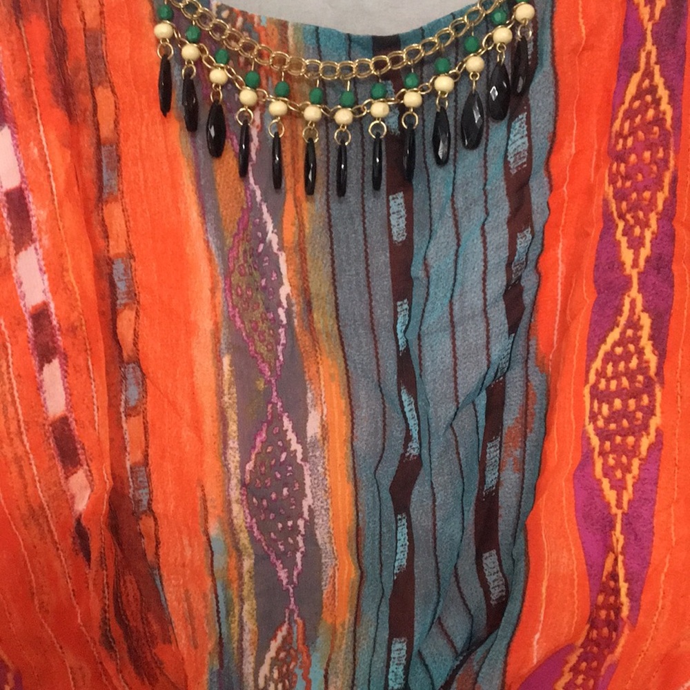 NWT City Triangle Orange & Blue Dress Size XL - Picture 6 of 8